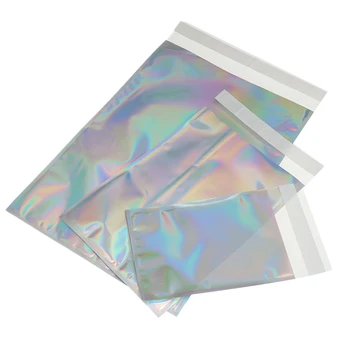 

100Pcs/Lot Laser Plastic Envelopes Bag Self-seal Adhesive Mailing Storage Bags Gift Jewelry Poly Plastic Courier Packaging Bags