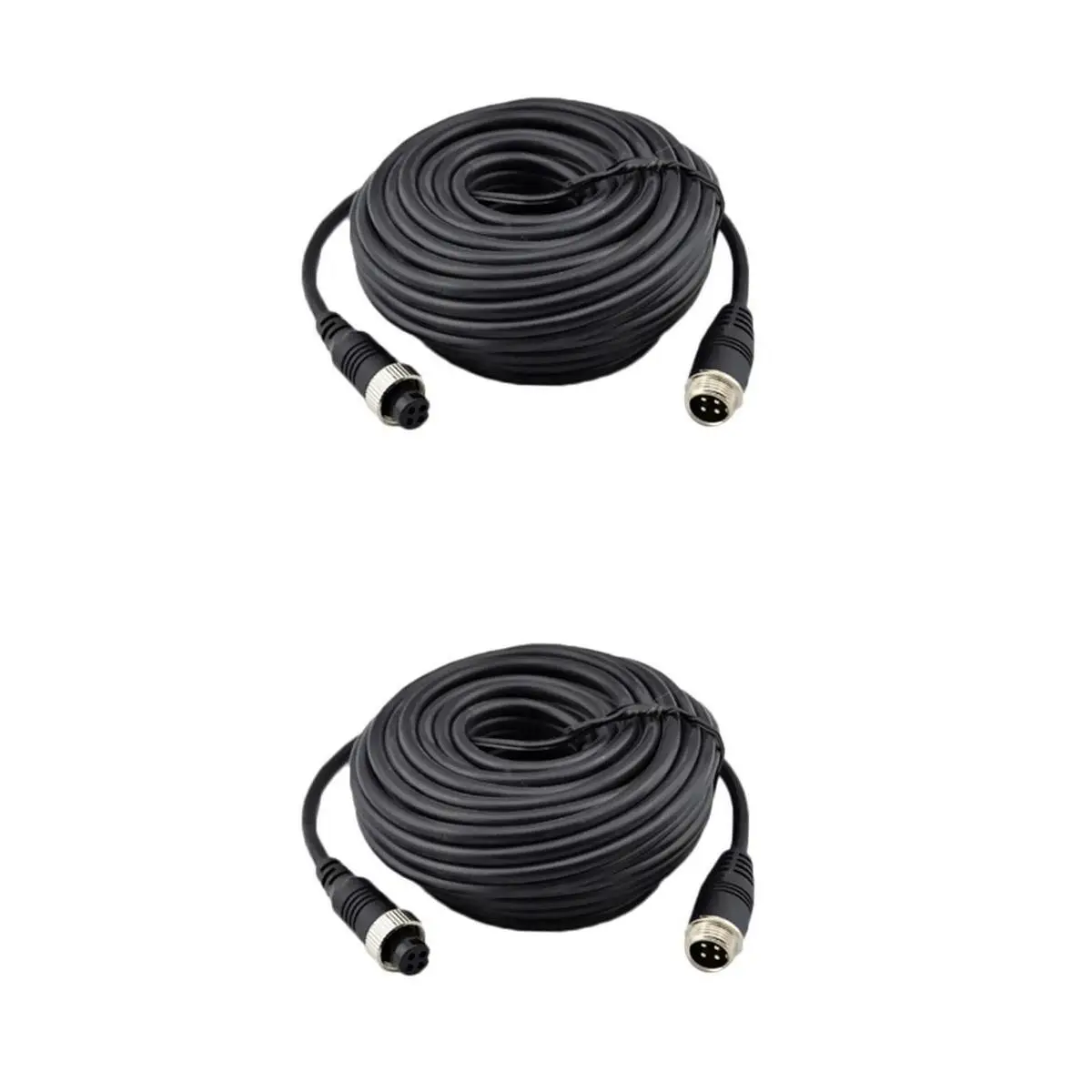 2Pcs 4Pin Video Extension Cable, Car Rear View Backup Camera Video Extension Cable (5 Meters & 10 Meters)
