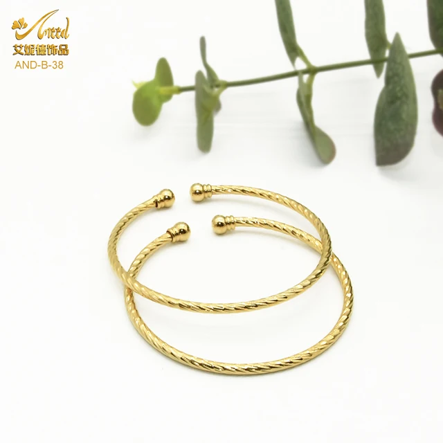 ANIID Copper Bangles Set For Women Charm African Bracelet Dubai Jewelry Gold Color Designer Arabic Luxury Fashion Hawaiian Gift B-38-4PCS