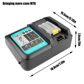 

NEW DC18RCT Li-ion Battery Charger 3A Charging Current for Makita 14.4V 18V BL1830 Bl1430 DC18RC DC18RA Power tool and USB port