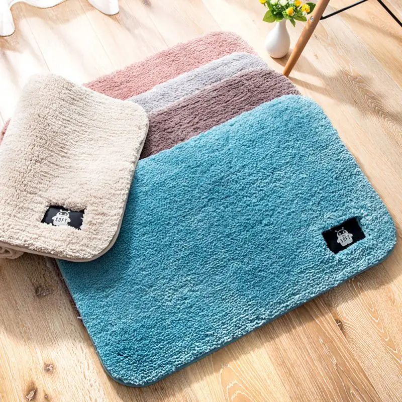 Однотонный коврик для ванной комнаты, нескользящий коврик для ванной, короткий коврик для входной двери, ковер для гостиной, спальни, товары для дома
