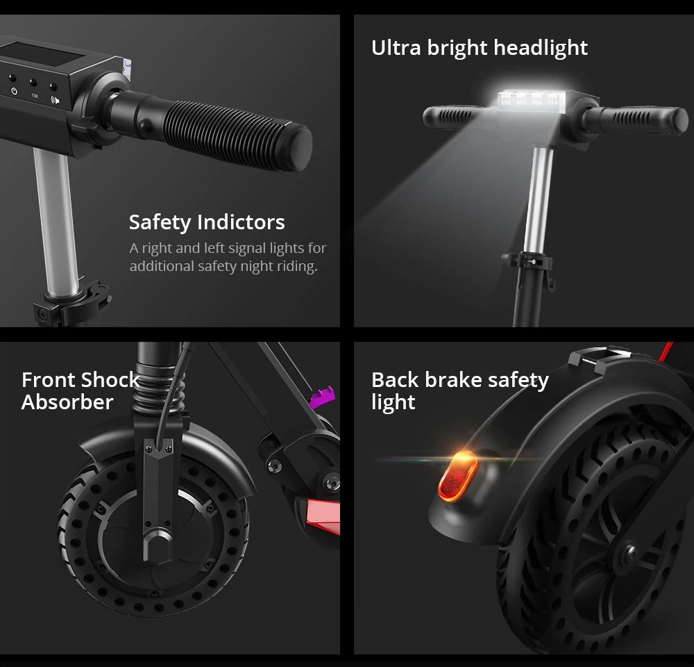 Sale KUGOO S1 Pro Folding Electric Scooter 350W Motor LCD Display Screen Max 30km/h 8 Inch Tires & Safety Reflectors with Carry Bag 4