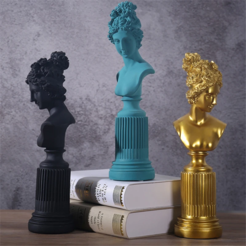 

36cm Nordic Resin Freya Venus Goddess Statuettes Living Room Home Art Sculpture Study Room Creative Portrait Decoration Gifts