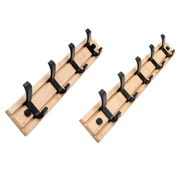 

2Pcs Coat Rack Clothes Hanger Hooks Living Room Closet Wooden Hat Racks Coat Hanger Wall Hook