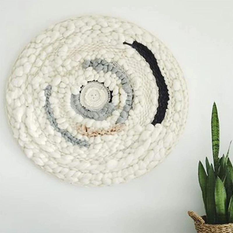 Round Wooden Loom Hand-Knitting Machine for DIY Handmade Wall Hangings Household Weaving Tools 29 x 29CM