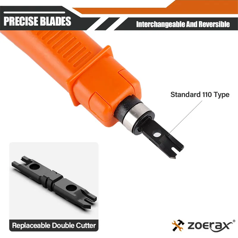 Punch down tool Punch Down Tool Zoerax 110 Type Network Cable Tool Double Blades Ethernet Impact Terminal Insertion Tools
