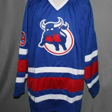 Бирмингемский бык#9 MICHEL GOULET мужские Ретро Возврат хоккейные Джерси Вышивка сшитые Настроить любое количество и имя