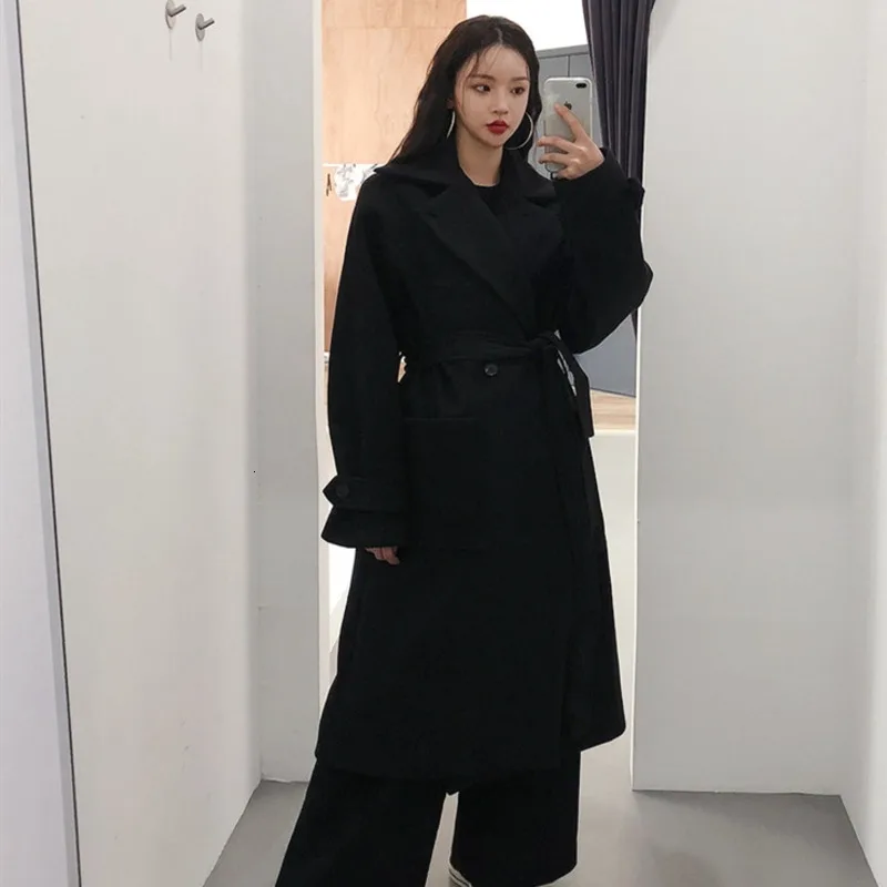 

[LANMREM] 2020 Spring New Products Fashion Lapel Temperament Waist Solid Color Casual Windbreaker Jacket Female PA744