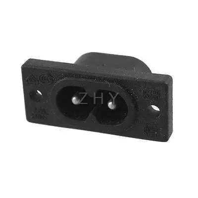 

Male Plug Mounting Hole Design IEC320 C8 AC Power Socket Connector 2.5A 250V
