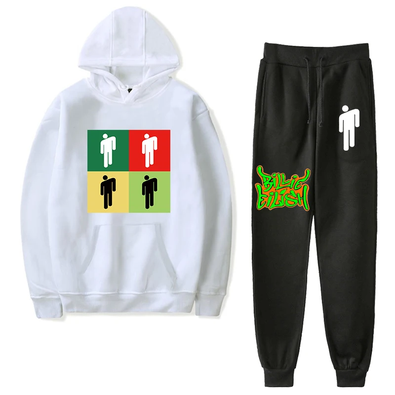924-925h-bj-1219.7 Billie Eilish Детская толстовка с капюшоном; одежда; худи для мальчиков зимняя одежда для детей ясельного возраста, толстовка, штаны, леггинсы, 2 шт./компл. Детский костюм комплекты для маленьких девочек - Цвет: 924-925h-bj-1219.7