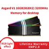 Asgard  V1 Black Knight RGB RAM 16gb PC Memory RAM Memoria  Computer Desktop DDR4 PC4 8g 16g  3200mHZ 3600Mhz DIMM  RGB 2