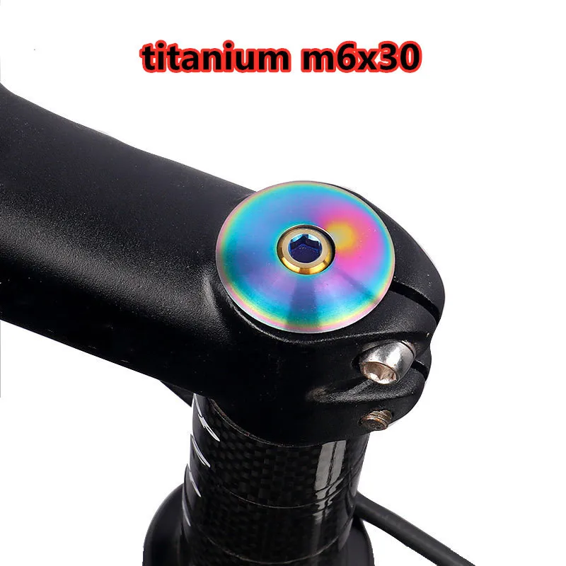 На каждый день, 3 цвета чаша велосипеда крышка винт titanium m6x30 для горного велосипеда, руль для шоссейного велосипеда велосипед Гарнитура Крышка titanium болт