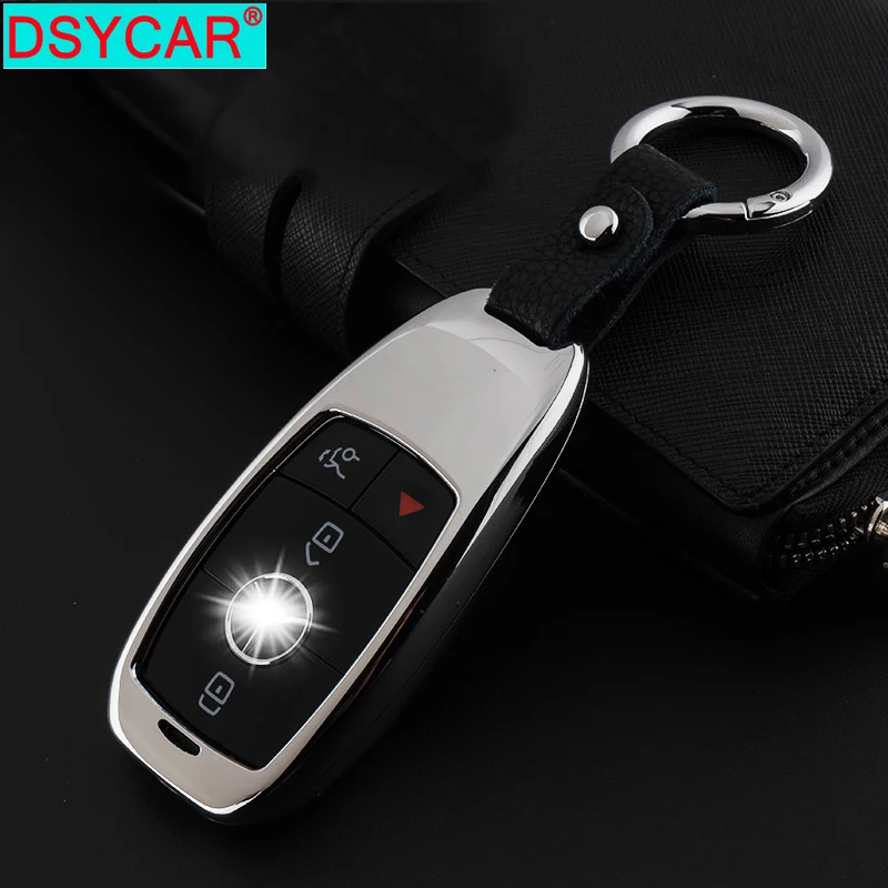 DSYCAR 1 набор, цинковый сплав, автомобильный чехол для ключей, чехол для ключей для Mercedes Benz E Class E200 E260