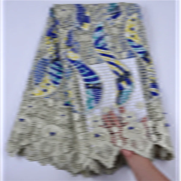 HighEnd нигерийская кружевная ткань Высокое качество шнур кружевная ткань Африканская кружевная ткань новейшие восковые шнур кружева для женщин Свадебные F1587 - Цвет: As picture