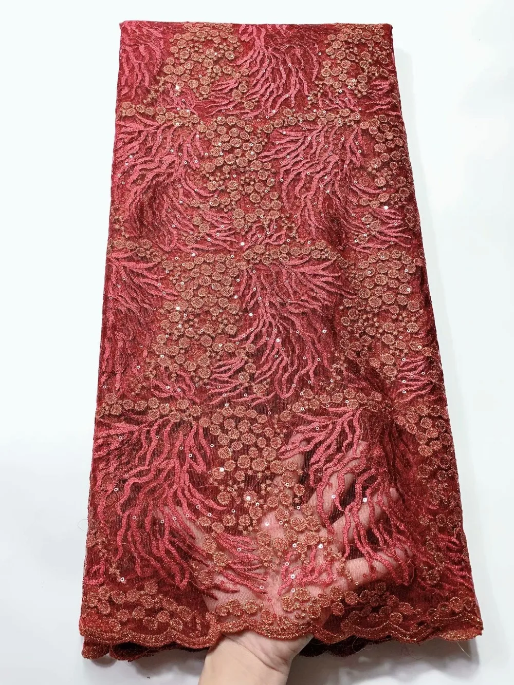 Latest African Lace Fabric High Quality Nigerian Lace Fabric Cord Tulle French Laces Fabrics With Stones HOT Sell