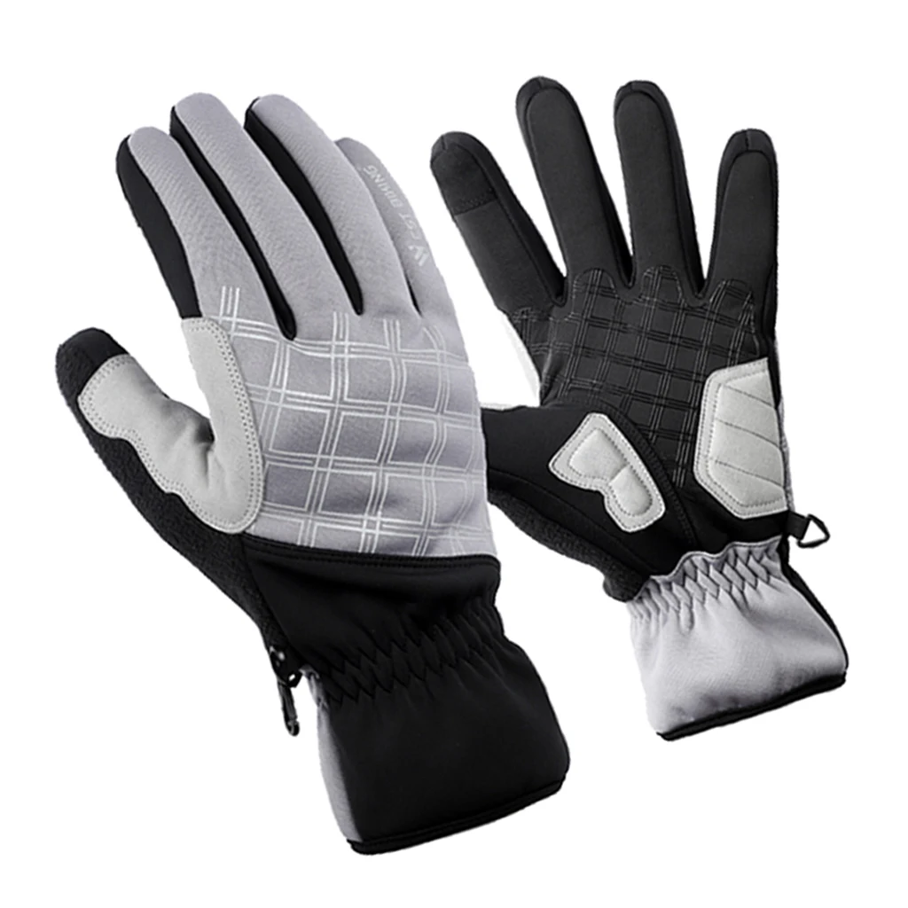 Unisex Winter Gloves Cycling Warm Full Finger Gloves for Mountain Road Bike Motorcycle Racing Hiking Running