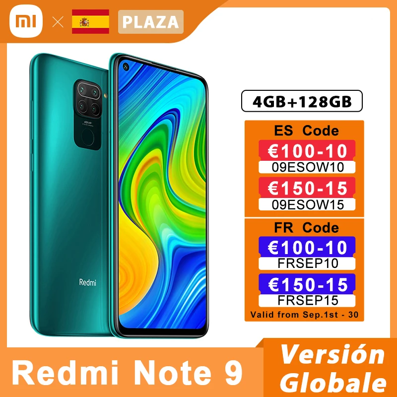 Сотовый телефон Глобальная версия Xiaomi Redmi Note 9 4 Гб 128 ГБ Восьмиядерный процессор