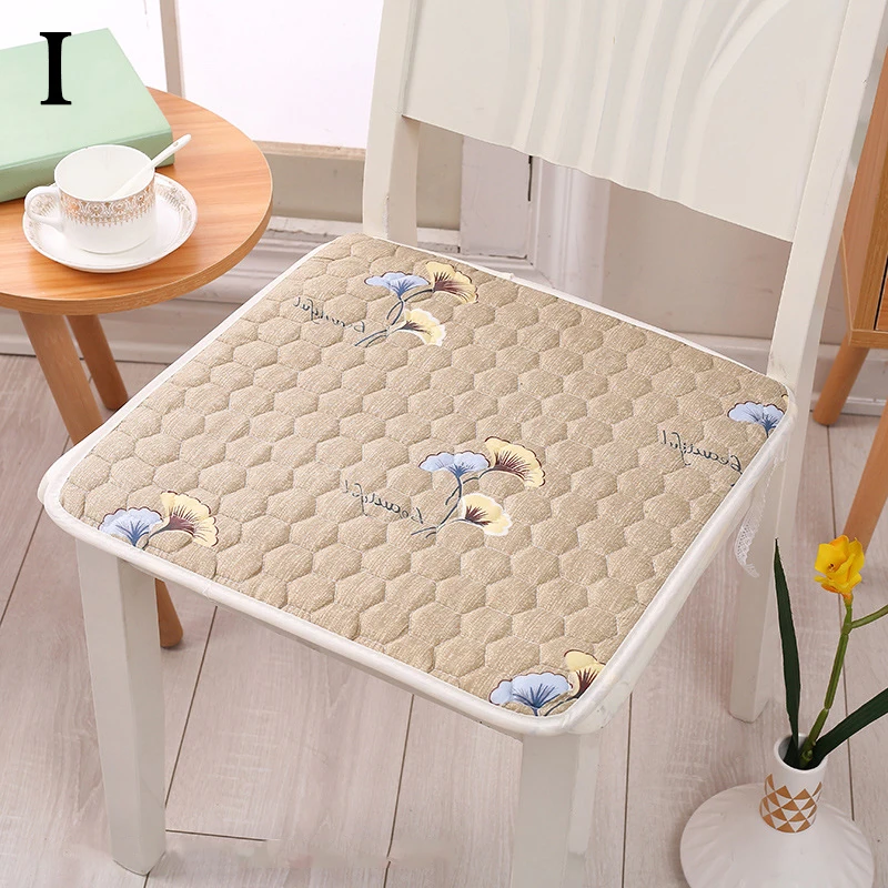Modern Simple Style Polyester Chair Cushions Home Office Student Square Flower Printed Seat Pads Computer Chair Protective Mats 