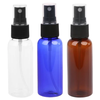 

50ml Refillable Press Pump Spray Empty Bottle Liquid Container Perfume Atomizer Travel Portable Blue,Brown,Clear
