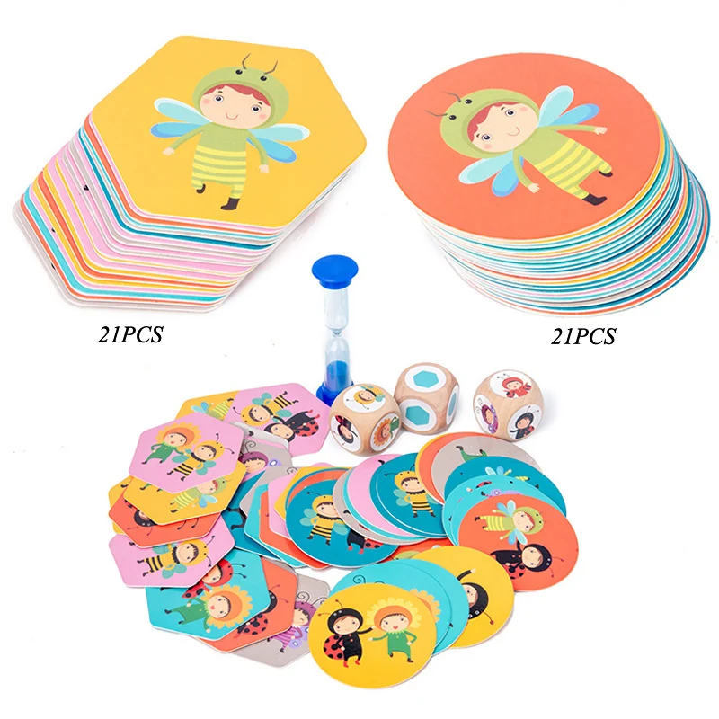 Logic Game Children Matching Toys Character Pattern Color Matching Board Games Memory Concentration Training Educational Toys 3