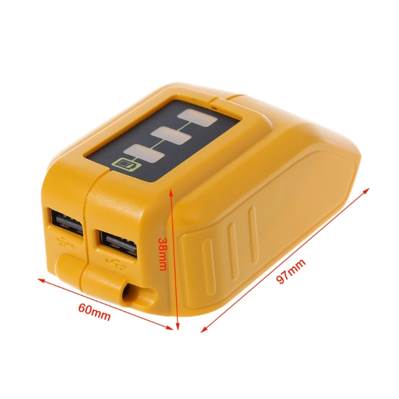 USB конвертер зарядное устройство для DEWALT 14,4 в 18 в 20 в литий-ионный аккумулятор конвертер DCB090 DCB184 USB зарядное устройство адаптер питания