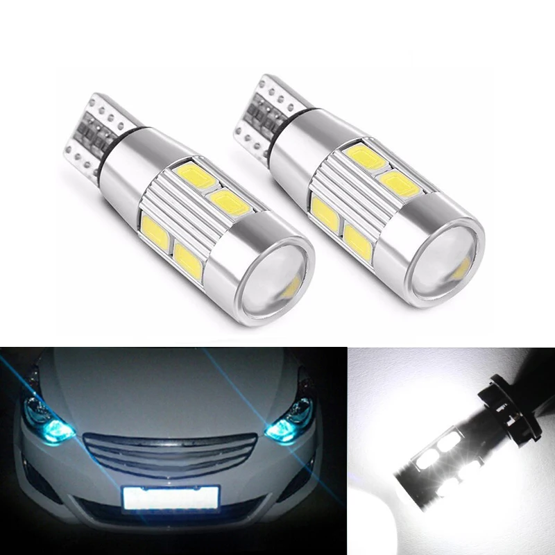 2x T10 W5W 5630smd светодиодный габаритный фонарь с объектив проектора для Hyundai Solaris Accent i30 ix35 i20 Elantra, Santa Fe/tucson/getz