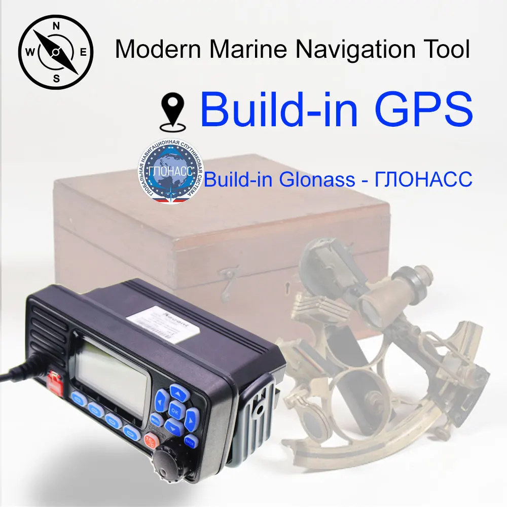 Фото С GPS VHF Fixed Marine Radio RS-509MG 25W 156,000-162,000 MHz морская радиостанция диапазона VHF IP67 Mobile Boat Walkie talkie №2