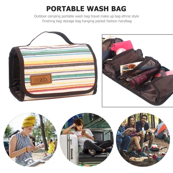 

Travel Makeup Storage Bags Outdoor Camping Ethnic Style Washing Handbag Pouch Lightweight Portable Bag Outdoor Part