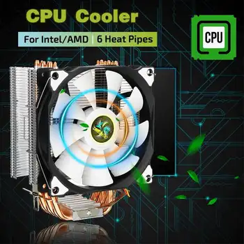

3/4pin 6 Heatpipes CPU Cooler Fan Radiator Cooler Quiet Fan Cooling Heatsink for Intel LGA 775/1150/1151/1155/1156/1366 All AMD