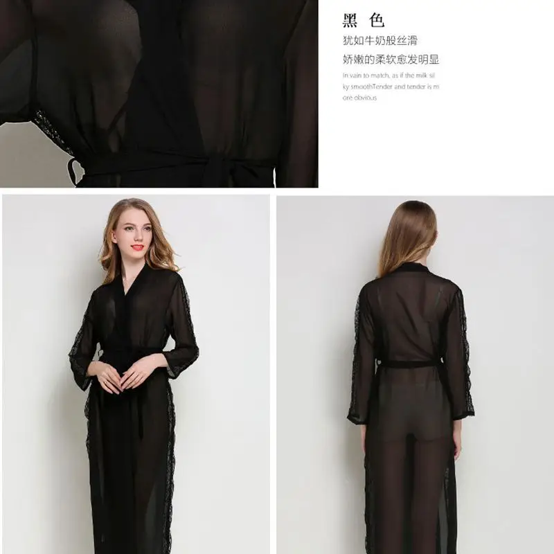 Pajamas Ladies Nightgown Lace Sexy Pajamas Bathrobe Casual Home Wear домашняя одежда для женщин ONE SIZE