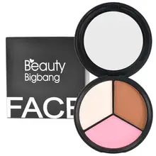 BeautyBigBang 3 цвета хайлайтеры пудра Макияж Румяна мерцающие бронзаторы и Хайлайтер для палитры контур Maquiagem