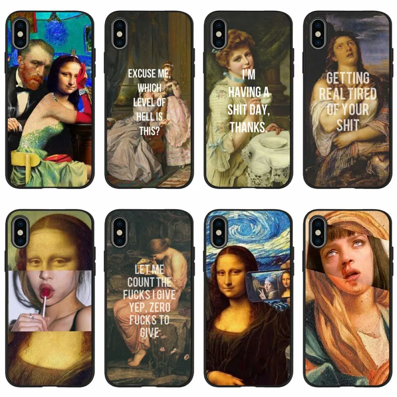 Забавный силиконовый чехол для телефона Mona Lisa iPhone 11 XR XS Max 7 8 6 6S Plus 5 5S Pro | Мобильные