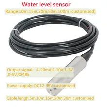 Capteur de niveau de liquide 10m 15m 20m 4 20ma 0 10v sortie Submersible transmetteur de niveau QDY30A