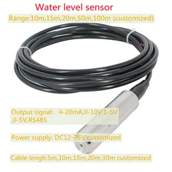 10m 15m 20m liquid level sensor 4-20ma 0-10v output Submersible level level transmitter QDY30A