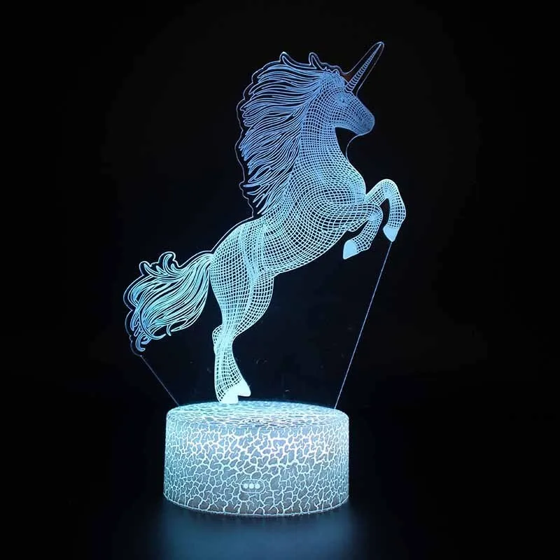 Прямая Pegasus 3D светодиодный ночной Светильник Touch/дистанционного 16 Цвета настольная лампа атмосферу светильник ing Творческий мультфильм дом USB светильник s - Испускаемый цвет: 04
