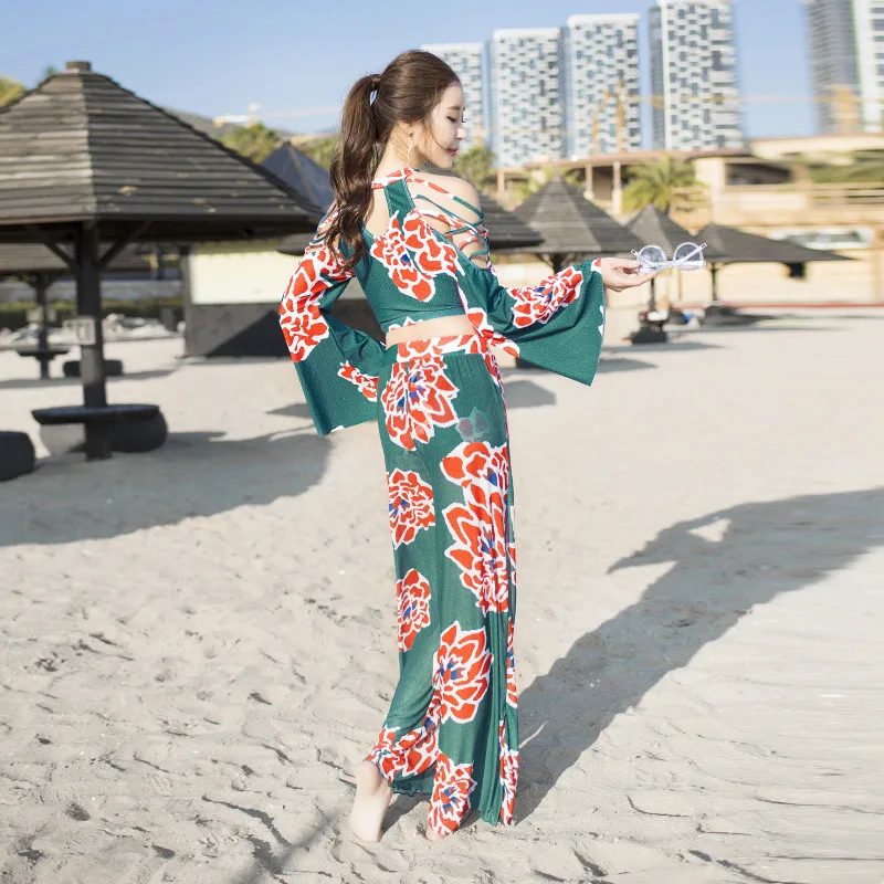 

2018 New Style WOMEN'S Swimsuit Korean-style Hot Selling Fashion Sexy Split Type Trousers Three-piece Set Bathing Suit