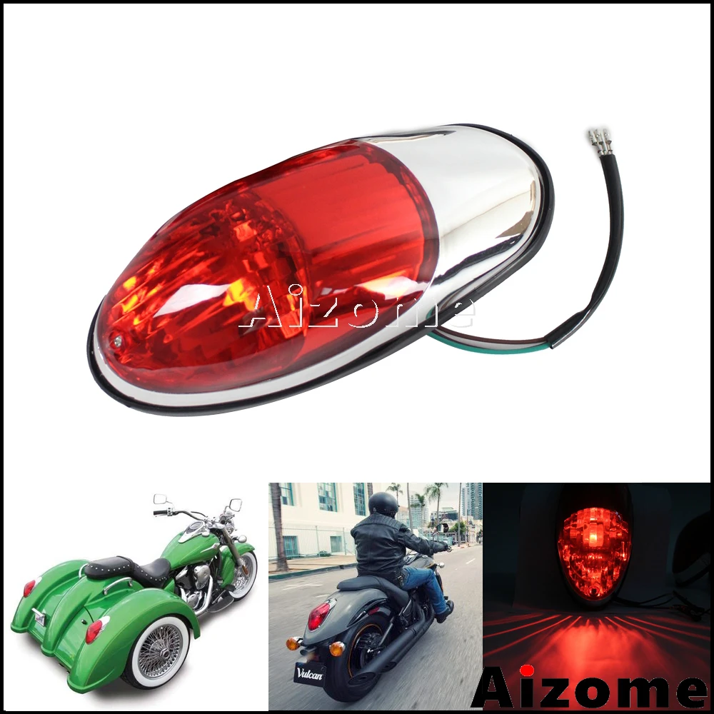 Universal Motorcycle Tail Light Rear Stop Lamp Cruiser Taillight 