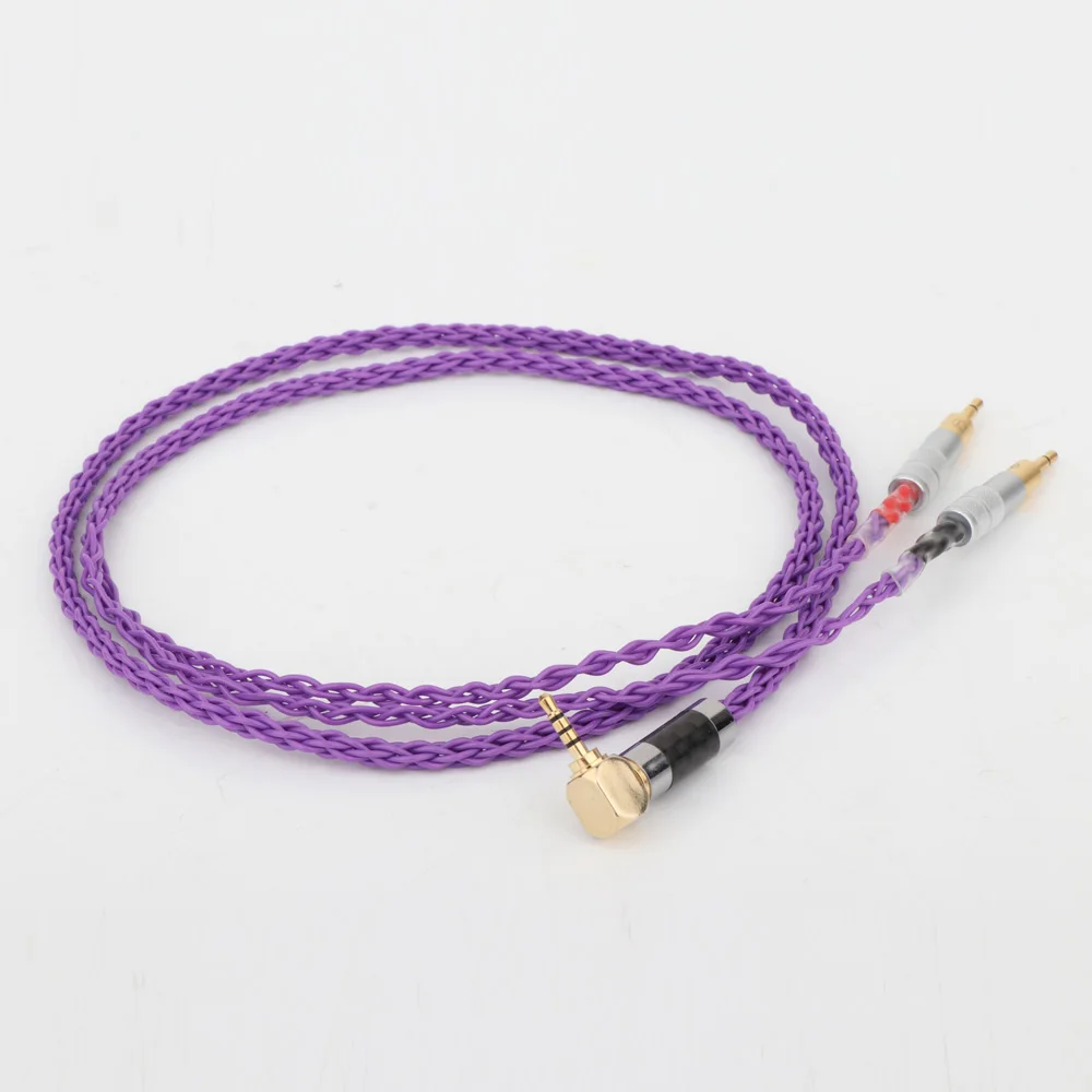 7N Silver Plated Replacement Headphones Cable Audio Upgrade Cable Carbon Fiber Right Angle 2 5mm TRRS to Two 3 5MM