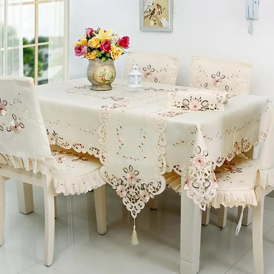 

Table Cloth European Style Embroidered Tablecloth Table Cover Cloth for Restaurant Home Decor 3 Sizes Transparent Table Cloth