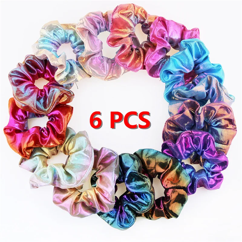style 03 6 шт./компл. блестки резинки Красочные эластичные бронзовые волосы веревка блестящий хвост держатель скручивание пакет Женские аксессуары для волос - Цвет: style 03