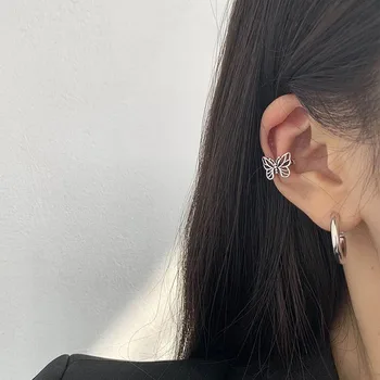 

New Fashion Vintage Metal Hollow Butterfly Ear Clips For Women Girls Cute No Piercing Fake Cartilage Ear Jewelry