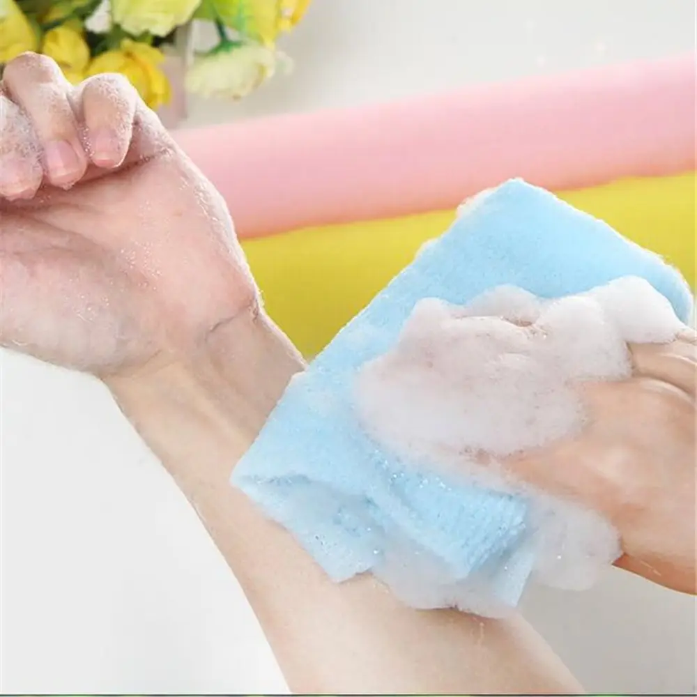 

2pcs Nylon Mesh Bath Towel Sponge Body Skin Cleaning Washing Scrubber Exfoliation Cloth Face Body Cleaner Bathroom Accessories