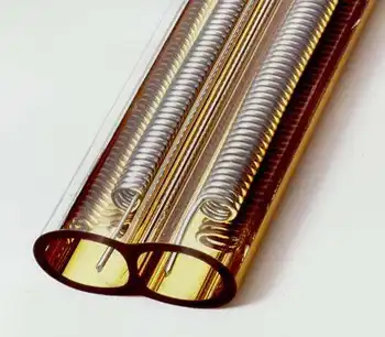 

Gold coating medium wave halogen infrared heating lamp quartz twin tube