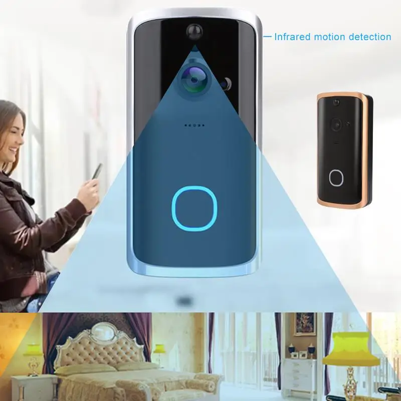 

HD IR Visual Doorbell WiFi Door Bell APP Visitor Intercom Two Way Audio Ring Camera Universal Night Vision 720P Security System