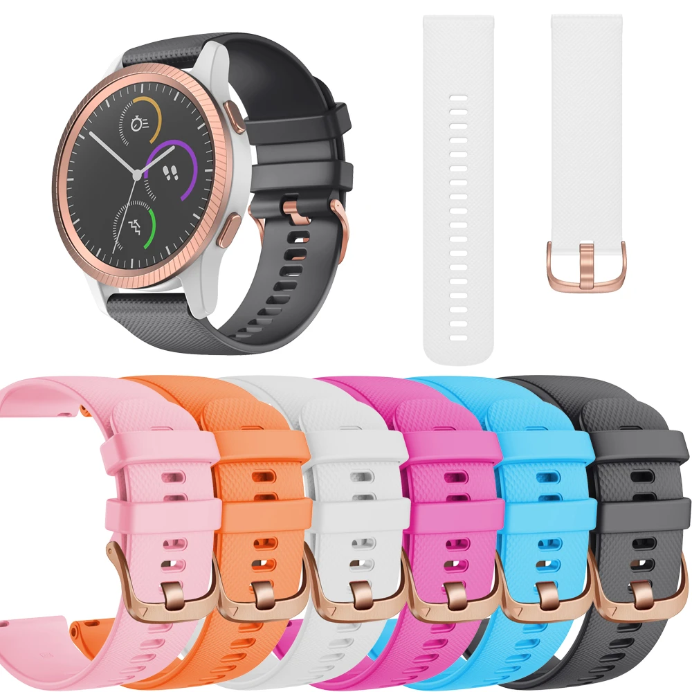 Hot 18/20mm strap for garmin Vivomove 3S/4S/HR/3t smart watch Sport silicone replacement bracelet Wristband accessory EasyFit