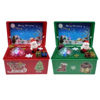 

Electric Santa Claus Toys Musical Box Swing Doll with Light Christmas Decor