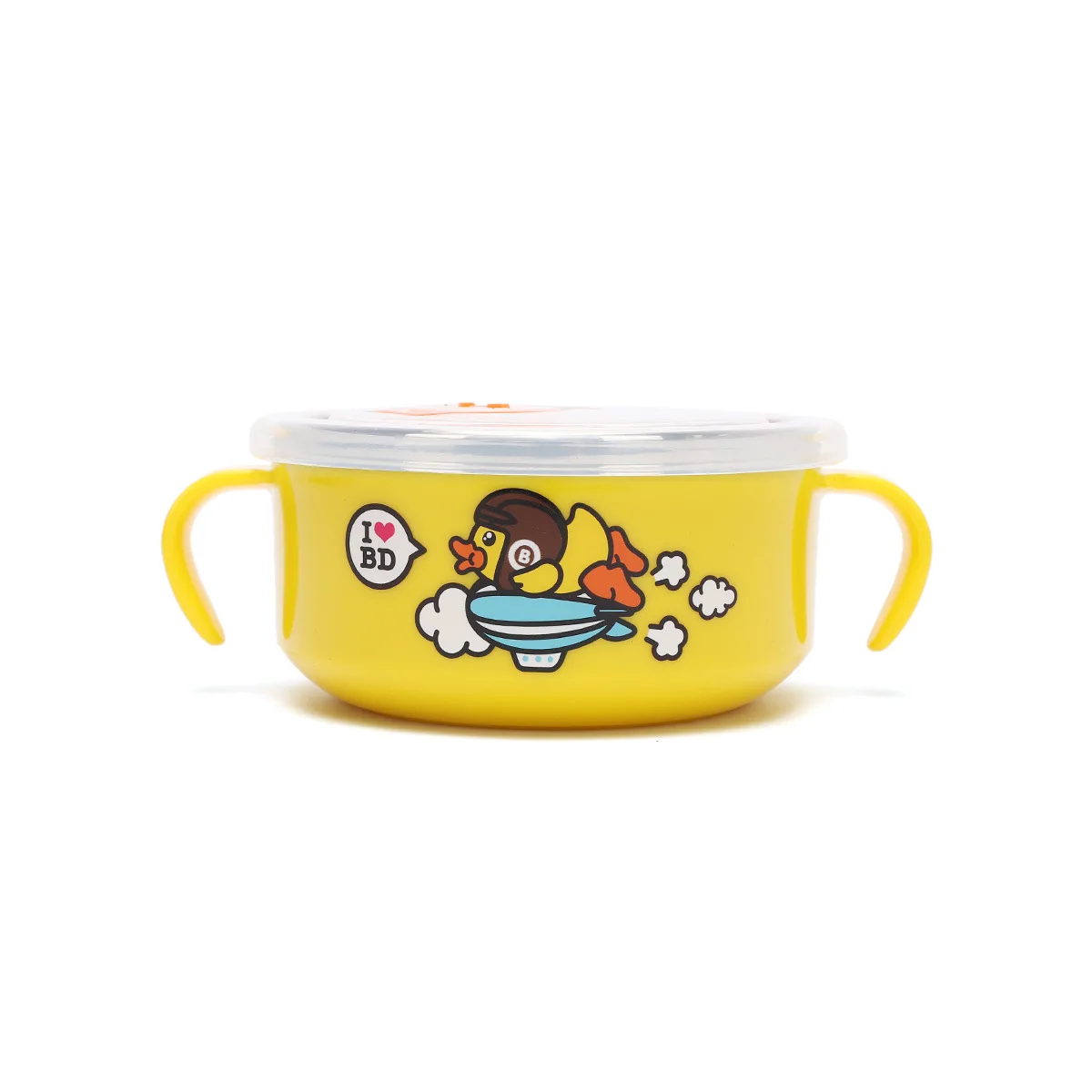 

B. Duck Small Yellow Duck Tableware Stainless Steel with Lid Bowl Kindergarten CHILDREN'S Bowl Baby Solid Food Bowl