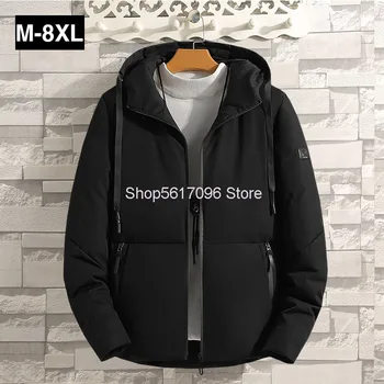 

Winter Cotton-padded Jacket Men Trend Loose Thicken Plus Velvet Coat Down Cotton-padded Jacket Winter Clothes Cotton-padded