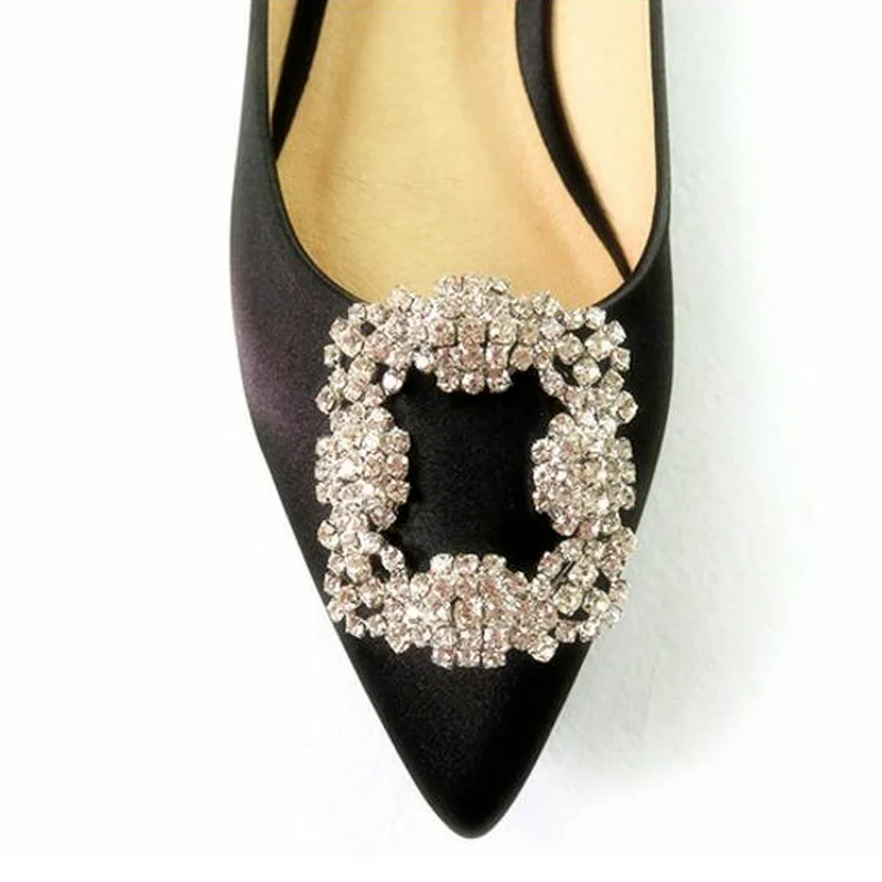 New 2021 Women Flat Ballet Shoes Bling Crystal Pointed Toe Flats Shoes Elegant Lady Shoes Wedding Shoes Plus Size 34-43 6