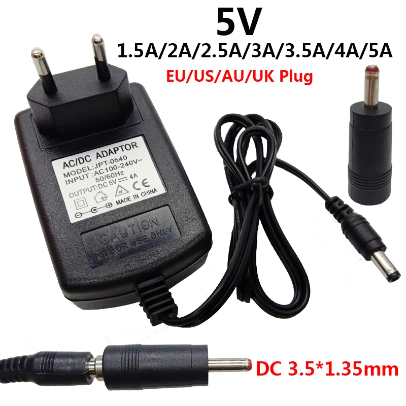 Power Supply Adapter Charger Charging Cable 5V/6V 4A 20W for various devices 3.5mm
